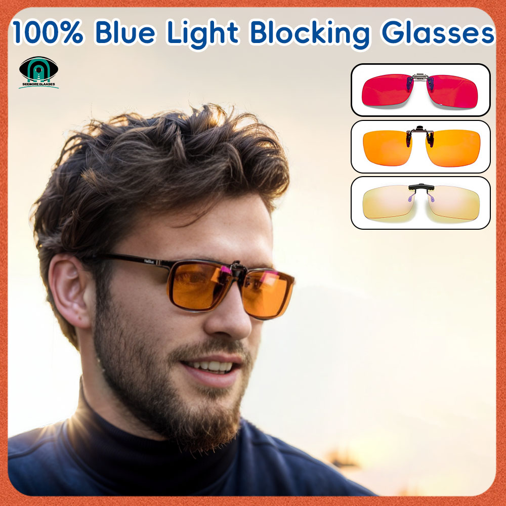 Gaming Glasses Blue Light - Clip 100% Blue Light Blocking glasses