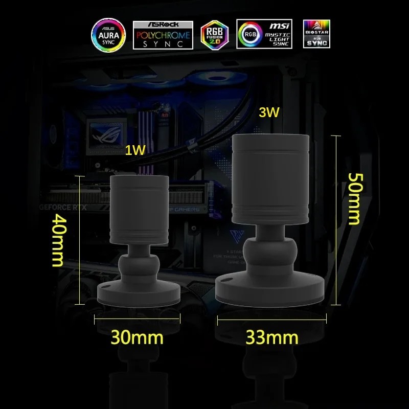 QITU 1W 3W ARGB 5V 3Pin Header - đánh giá và giá Pc Gaming Compact
