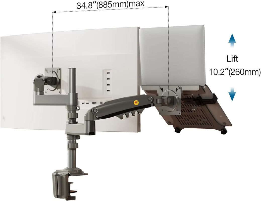 Dual Arm 2 in 1 Combo Laptop M - đánh giá và giá Dual Monitor Arm