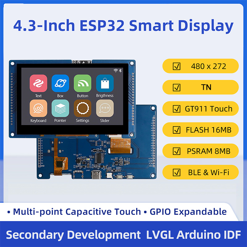 ESP32 S3 4.3 Inch 480*272 Capa - đánh giá và giá Dual Monitor Arm